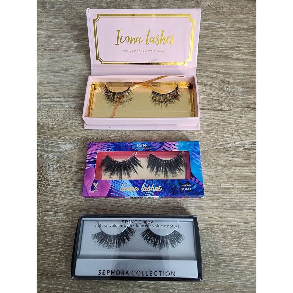 False Eyelashes Icona Lashes Love Story, Tarte Llama Lashes and Sephora Fringe N